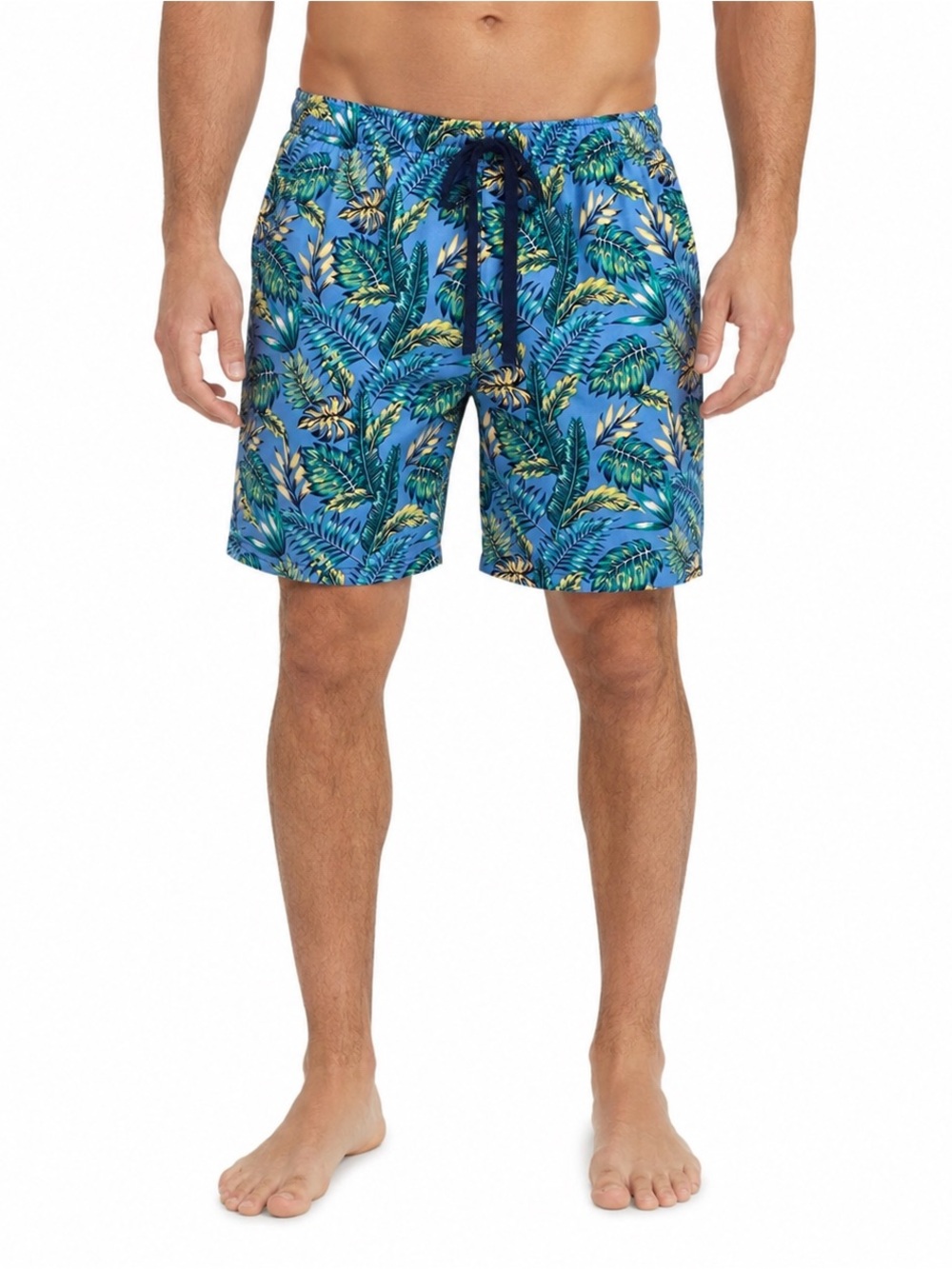 IZOD Sleepwear Tropical Leaf Lounge Pajama Shorts Blue Green Men’s Small EUC